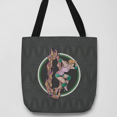 Green Roller Derby Skater Tote Bag