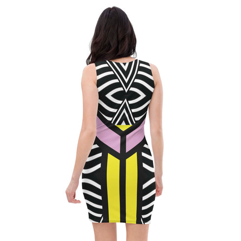 Hypnotic Color Block Bodycon Dress