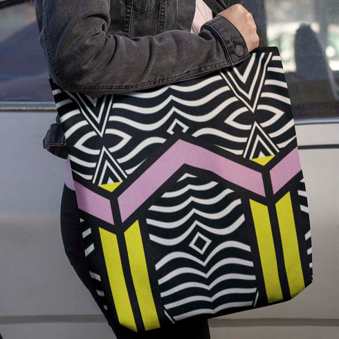 Hypnotic Color Block Tote