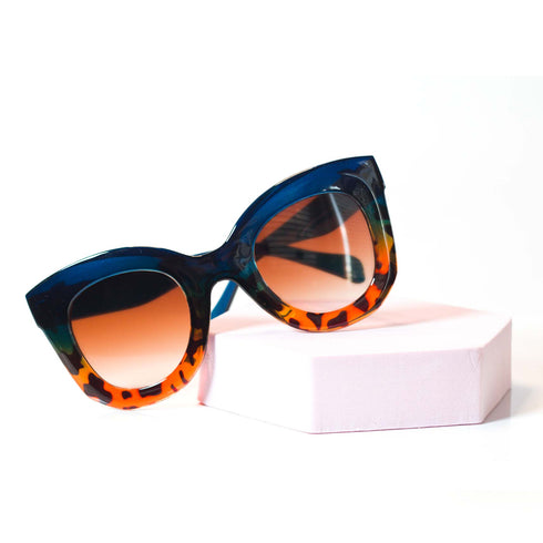 True Blue Leopard Print Sunglasses