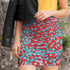 Leopard Mini Skirt in Red and Blue