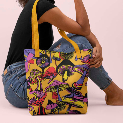 Magic Mushrooms and Frogs Tote Bag