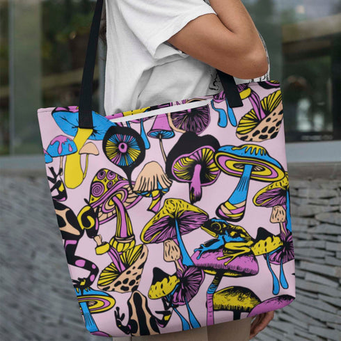 Magic Mushrooms and Frogs Tote Bag