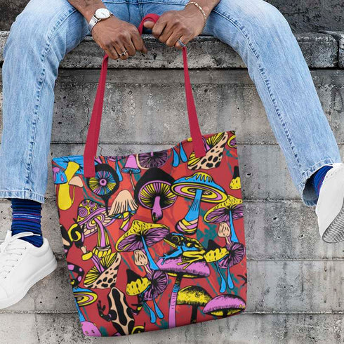 Magic Mushrooms and Frogs Tote Bag