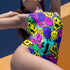 Melted Neon Smiley Print One-Piece Swimsuit