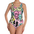Pastel Melted Neon Smiley Print One-Piece Swimsuit
