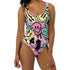 Pastel Melted Neon Smiley Print One-Piece Swimsuit