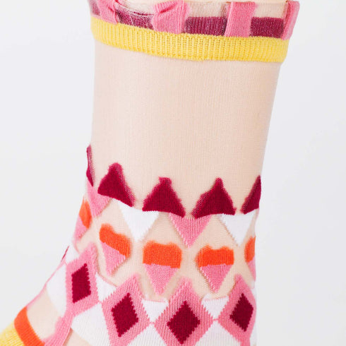 Retro Sheer Argyle Cage Socks