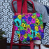 Melted Neon Smiley Print Tote Bag in Blue