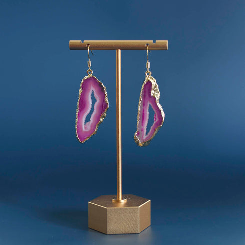 Geode Slice 18K Gold Plated Earrings