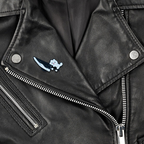 Stabby Kitty Enamel Metal Pin