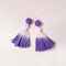 Purple Dip-dyed Tassel Drop Earrings