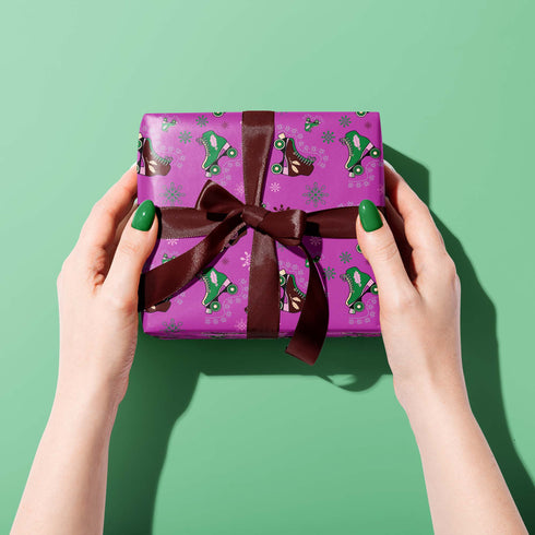 Purple Roller skate Christmas Wrapping Paper