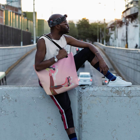 Pink Roller Skate Tote Bag
