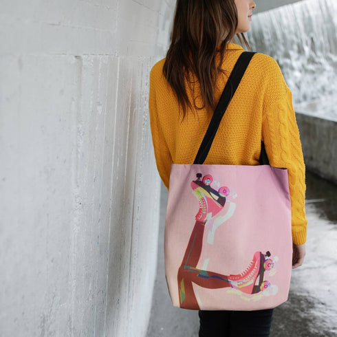 Pink Roller Skate Tote Bag