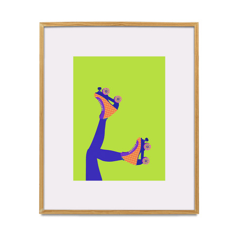Skates Up Wall Art Print - Green