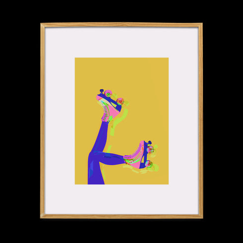 Skates Up Wall Art Print - Yellow