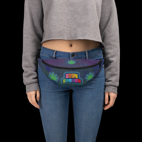 Denim Print Stay Stoned Fanny Pack
