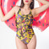 Magic Mushrooms and Frogs One-Piece Swimsuit in Orange