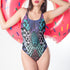 Snakeskin One-Piece Swimsuit in Blueberry