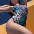 Snakeskin One-Piece Swimsuit in Blueberry