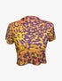 Leopard Print Mesh Crop Top in Tequila Sunrise