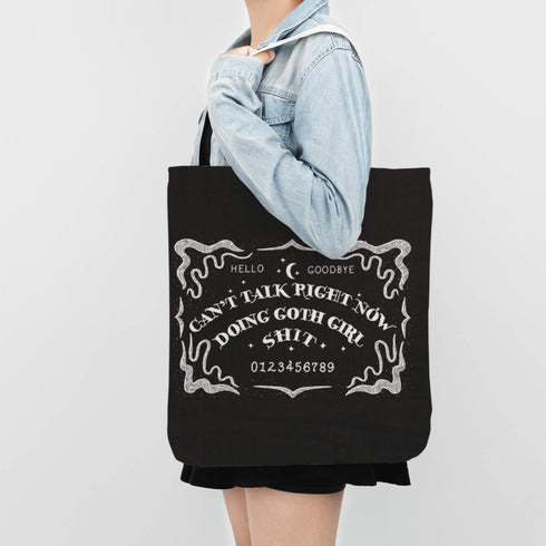 Ouija Board Goth Girl Unisex Canvas Tote Bag
