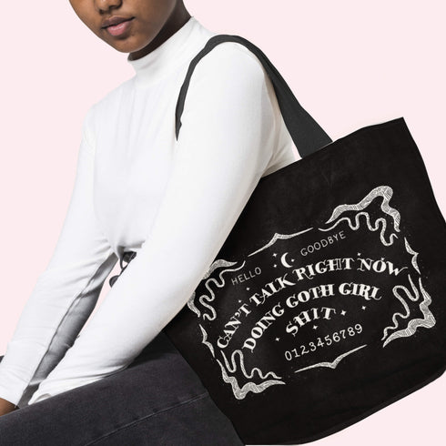 Ouija Board Goth Girl Unisex Canvas Tote Bag
