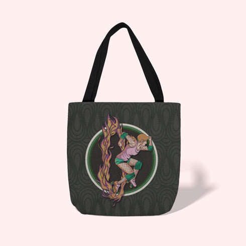 Green Roller Derby Skater Tote Bag