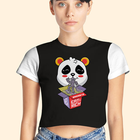 Panda "Eat the Rich" Crop Top