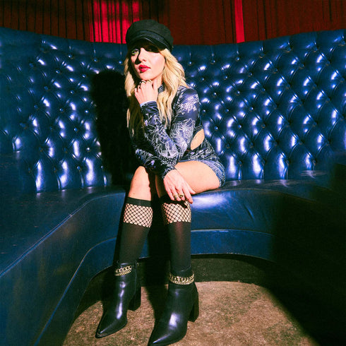 Vipers'N'Roses High Neck Cutout Snake Mini Dress