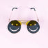 Yellow Smiley Flip Round Sunglasses