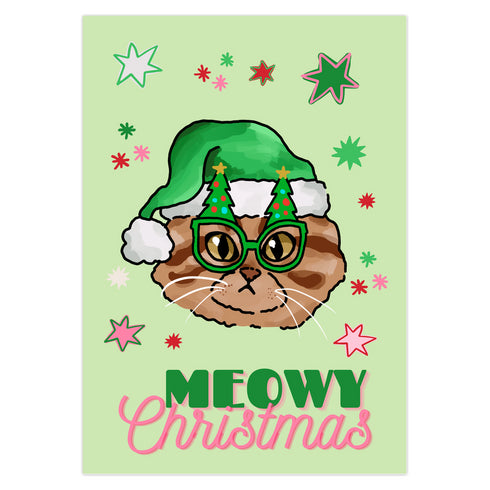 Cat Christmas Tree Holiday Card