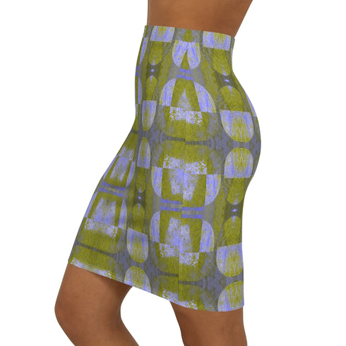 Mirrored Moss Print Mini Skirt