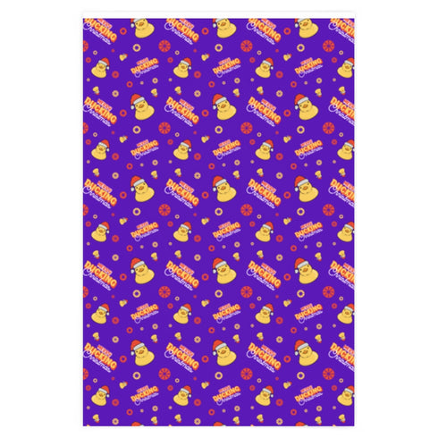 Purple Merry Ducking Christmas Wrapping Paper