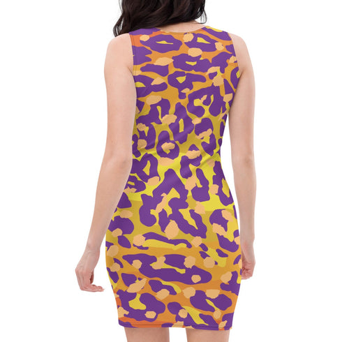 Ombre Leopard Bodycon Dress in Sunrise