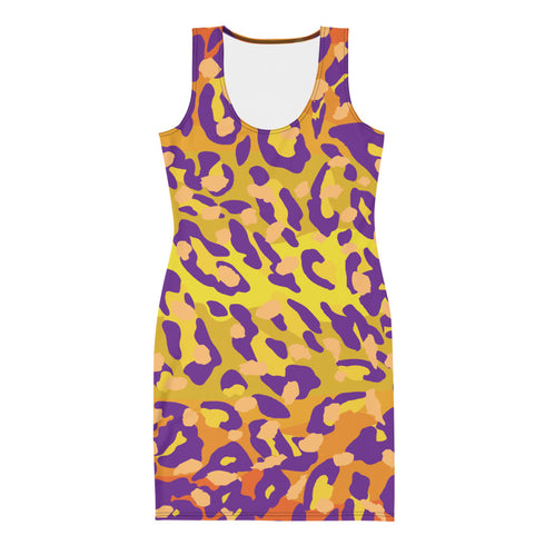 Ombre Leopard Bodycon Dress in Sunrise