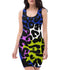 Color Block Leopard Bodycon Dress in Techno