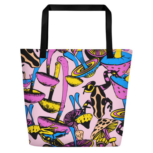 Magic Mushrooms and Frogs Tote Bag