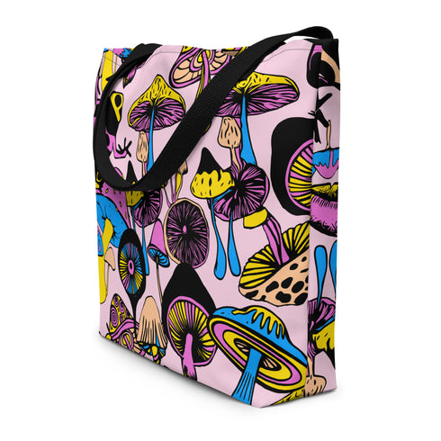 Magic Mushrooms and Frogs Tote Bag