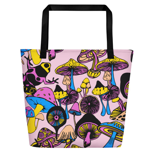 Magic Mushrooms and Frogs Tote Bag