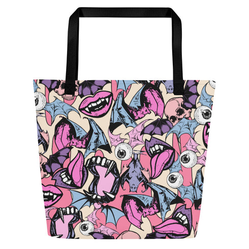 Pastel Bat Canvas Tote