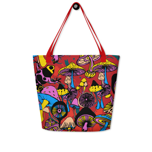 Magic Mushrooms and Frogs Tote Bag