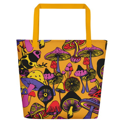 Magic Mushrooms and Frogs Tote Bag