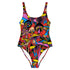 Magic Mushrooms and Frogs One-Piece Swimsuit in red
