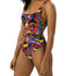 Magic Mushrooms and Frogs One-Piece Swimsuit in red