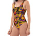 Magic Mushrooms and Frogs One-Piece Swimsuit in Orange
