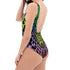 Snakeskin One-Piece Swimsuit in Techno
