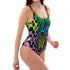 Snakeskin One-Piece Swimsuit in Techno