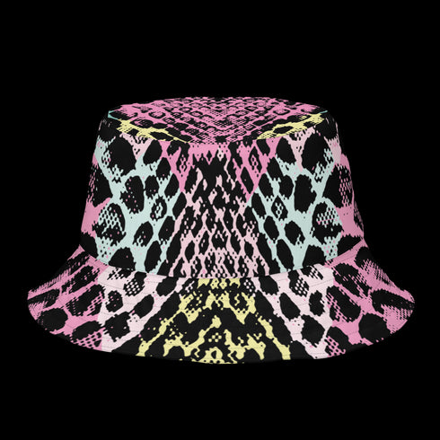 Double-Faced Snakeskin Reversible Bucket Hat